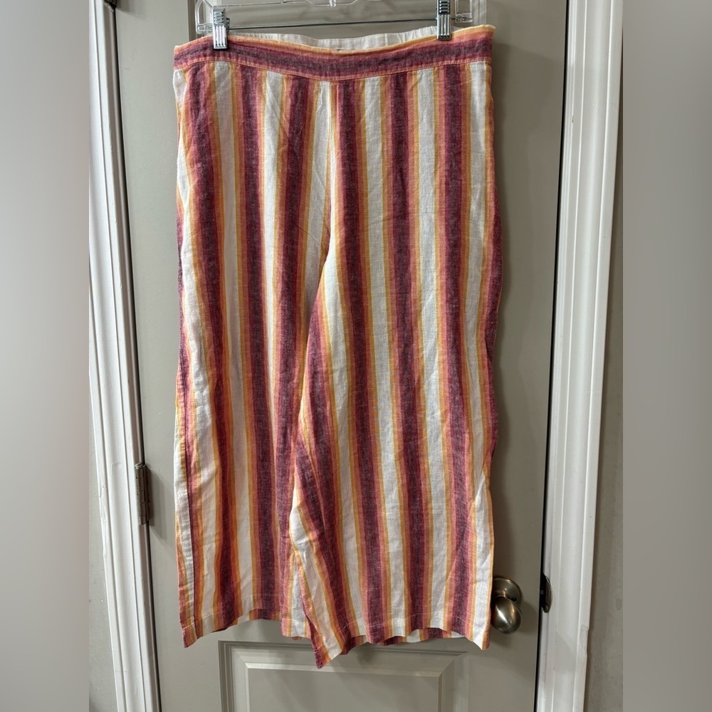 For Cynthia Multicolor Striped Capris